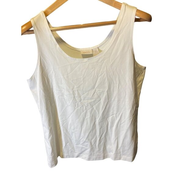 Chico's White Scoop Neck Sleeveless Pullover Tank Top Sz L - Picture 1 of 7